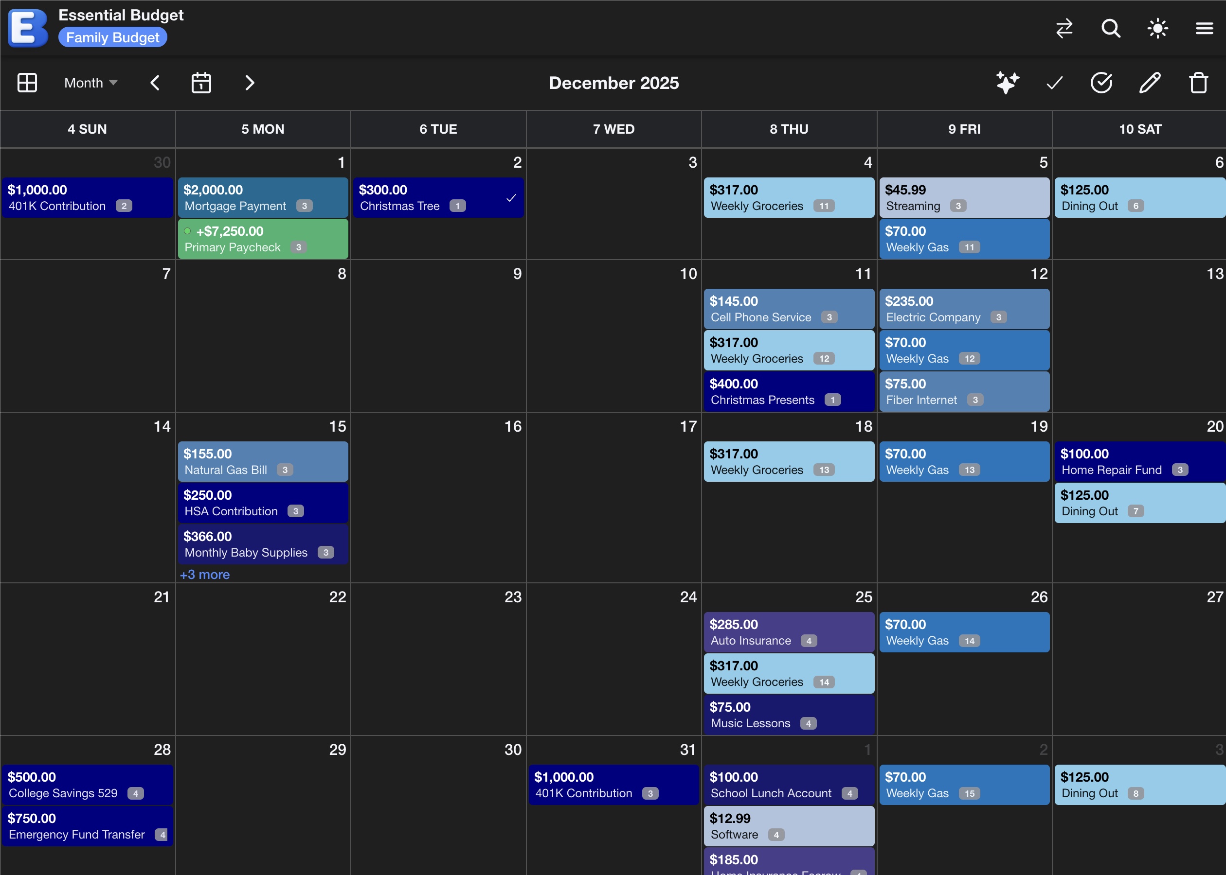 Planner Calendar View