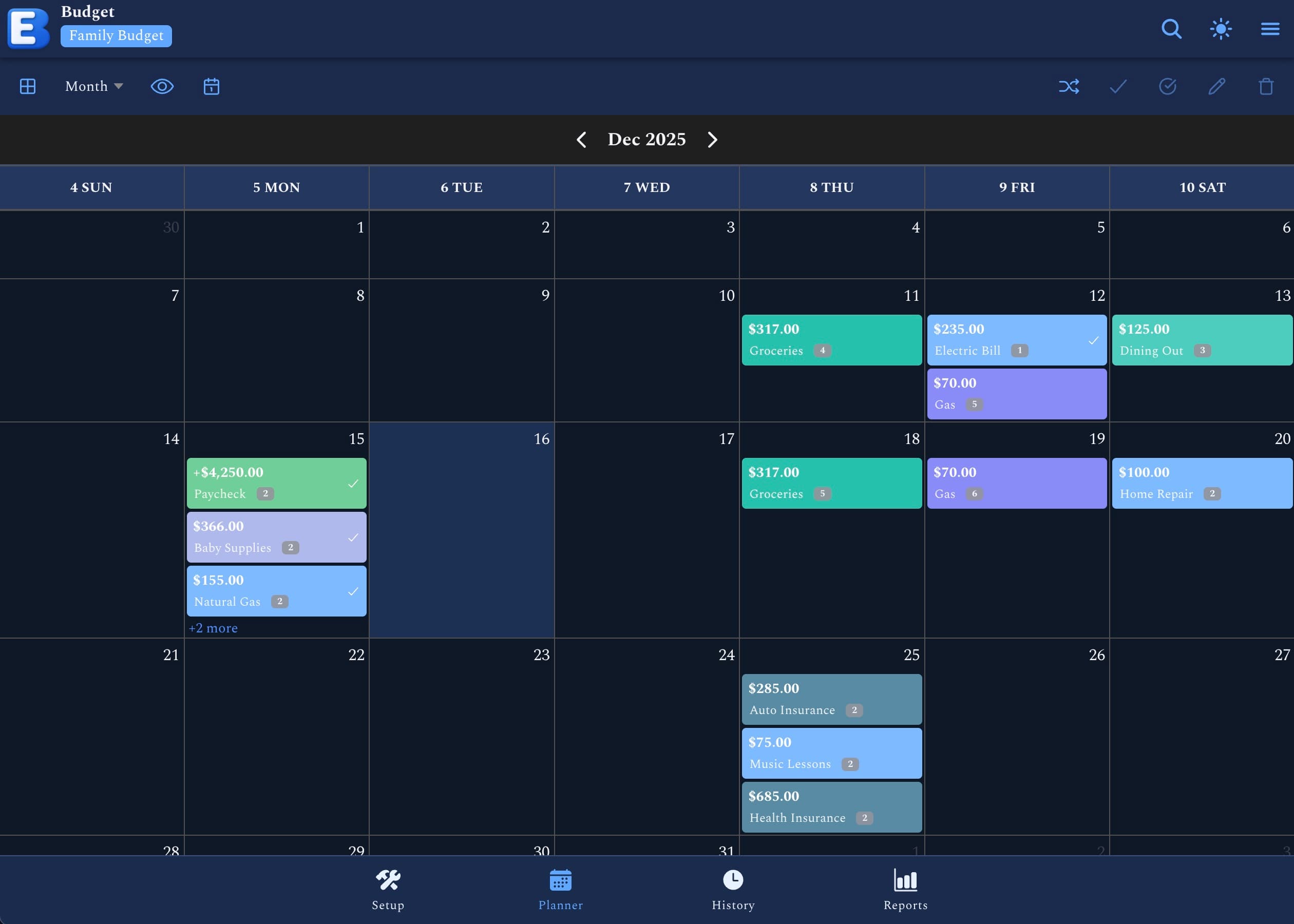 Planner Calendar View